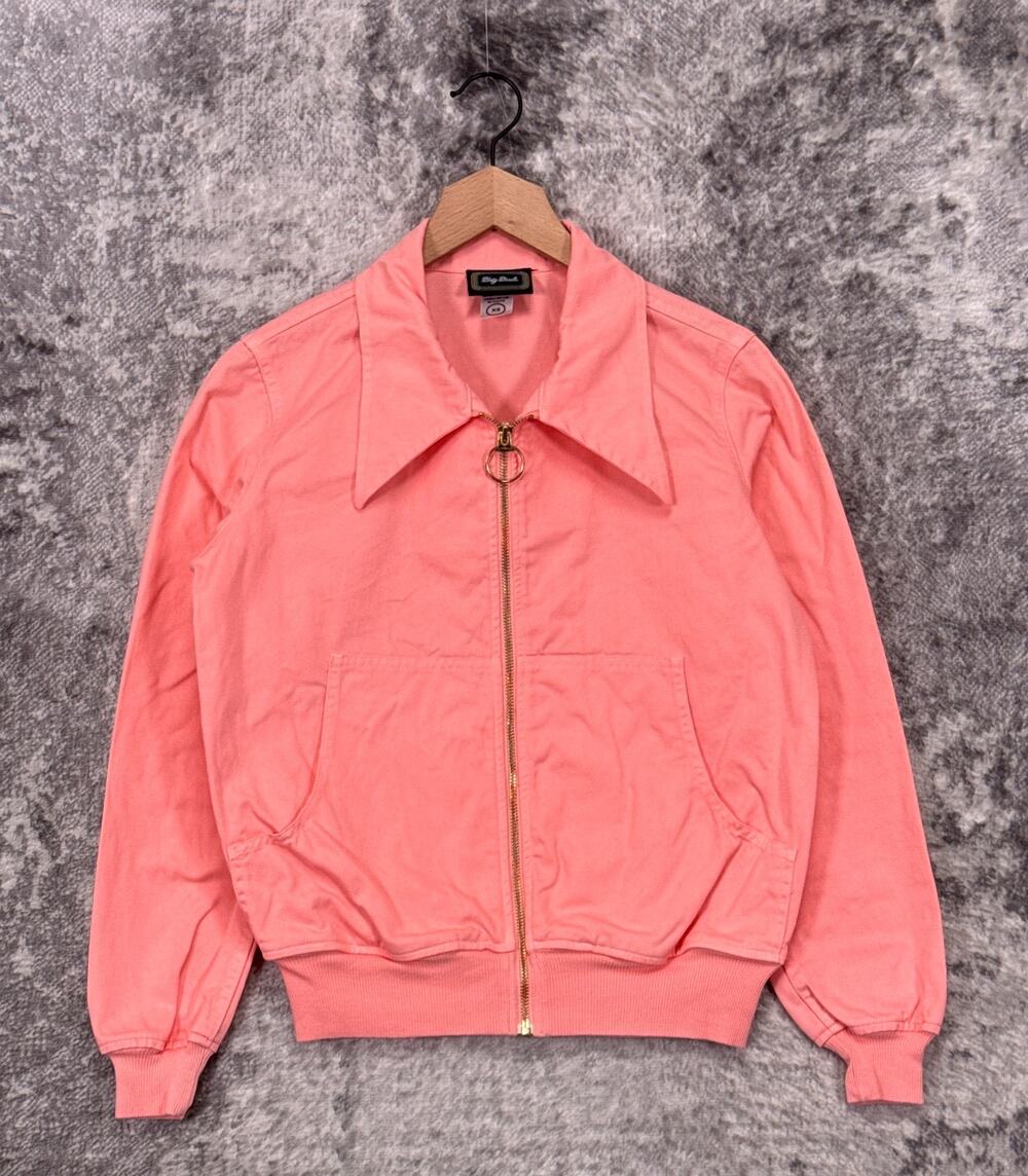 Big Bud Press Jacket XS Womens Pink Canvas Full Zip Work Wear Bomber